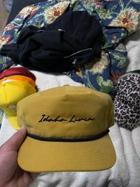 Yellow vintage Idaho living hat